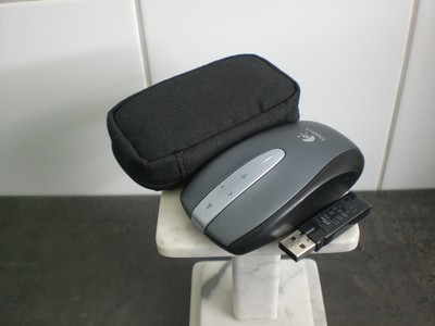 Logitech V500 Cordless Notebook Mouse Maus Kabellos Funk Tasche Set aus Sammlung