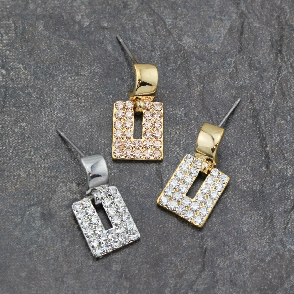 Dangle rectangle earrings deals