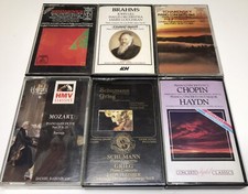 Cassette Bundle x6 Piano Concertos: Mozart, Grieg etc. Tested. Good Condition.