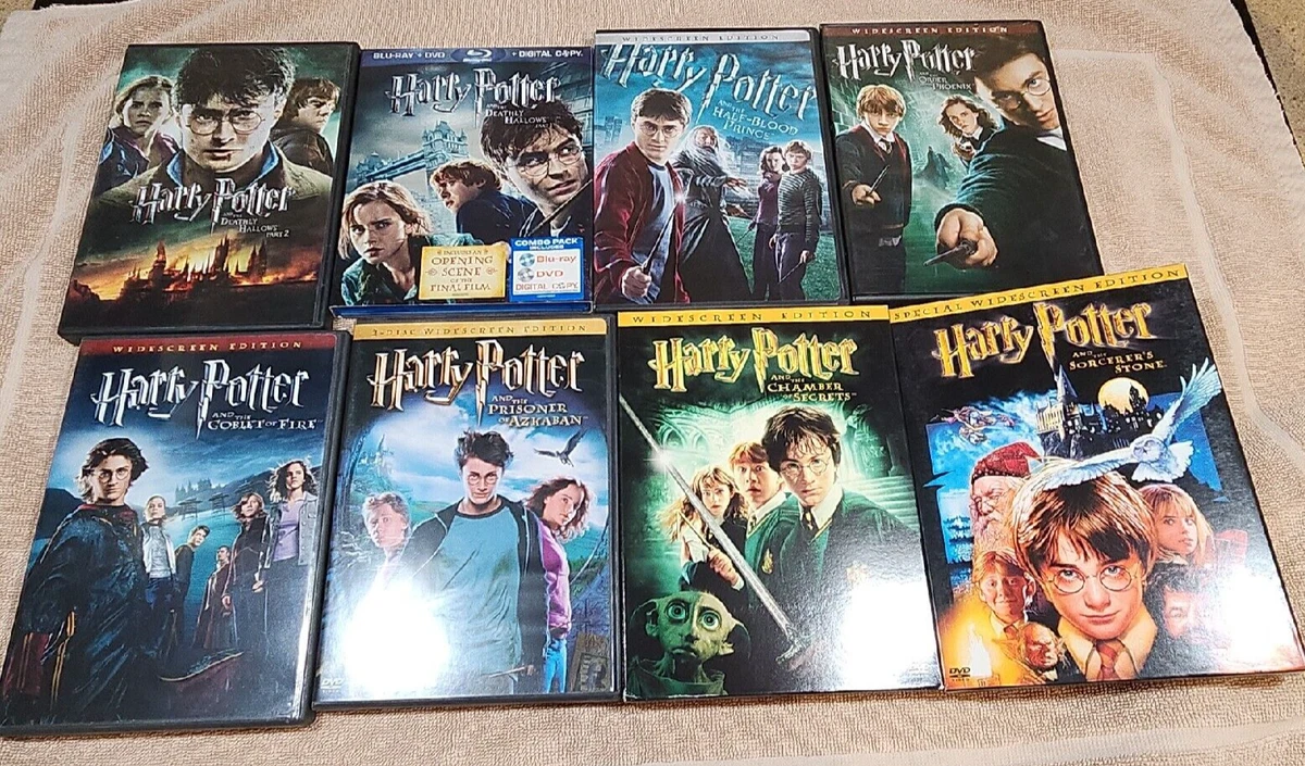 Lot of 8 DVD's Harry Potter: All 8 movies 7 DVD 1 blu-ray/DVD good  bingeable set