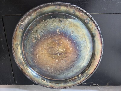 Vintage Wm Rogers & Son Frühlingsblume 12'' Silber Teller Serviertablett