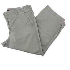 Gloria Vanderbilt Womens Denim Capris Pale Green Size 14 Flat Front Snap Cuffs