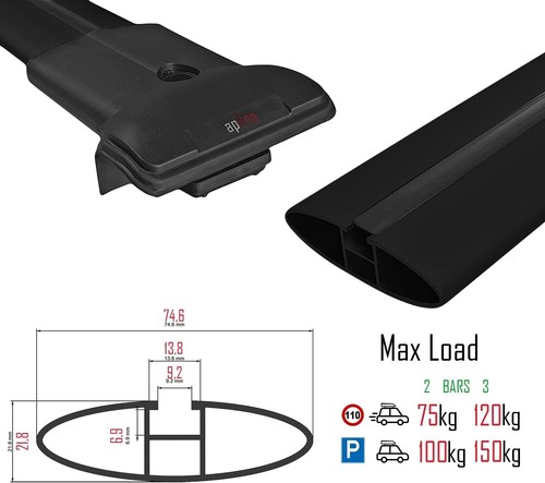 Pour BMW 3 Séries (E46) TOURING 1998-2005 Barres de Toit Railing Porte-Bagage... - Foto 6 di 8