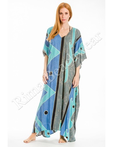 Womens Maxi Caftan Dress Recycle Silk 