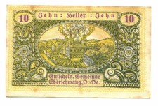 10 Heller 1920 EBERSCHWANG Austria UNC Notgeld Paper Money Banknote #P10300.U