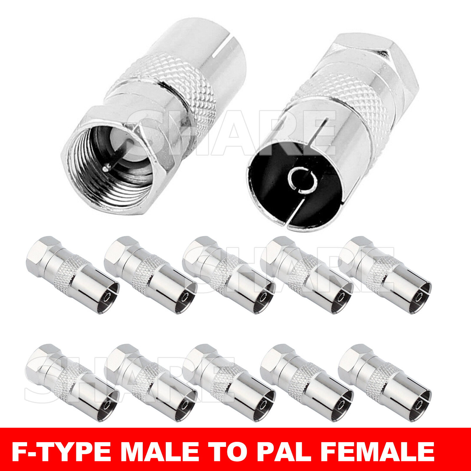 TV Antenna Extension Cable FType to PAL Male Aerial Flylead Cord 1.8m