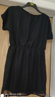 NWT Black Shimmer Fit & Flare Mini Dress Size 10 QED London