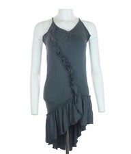 New Women's Criminal Siro Stretch Dress Small Grey Embroidered Rare Vintage