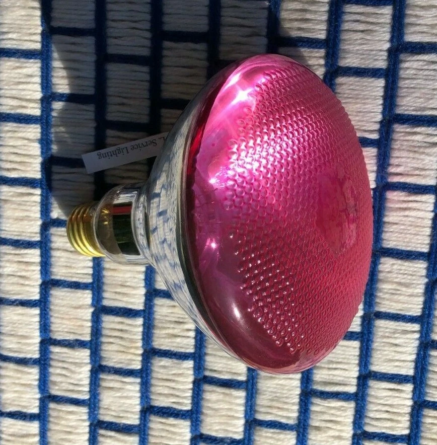 100 WATT rich PINK outdoor flood LIGHT BULB PAR38 sub BR38 one piece 100BR38 - Image 2 of 4