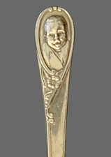 Vtg MCM Era GERBER Winthrop Silver Plate 5.5 Infant Long Handle Baby Spoon EXC