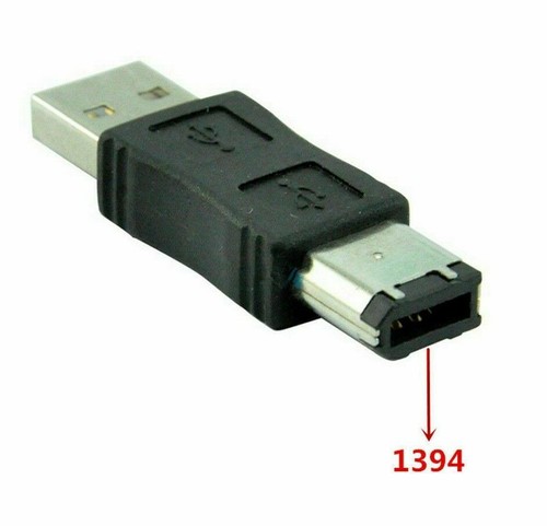 Firewire IEEE 1394 6 Pin Male to USB 2.0 A Male Adaptor Convertor Connector - Afbeelding 1 van 7