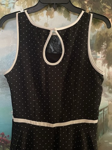 Lauren Conrad Women Size Medium (see Measurements) Black White Polka Dots Dress - Picture 6 of 13