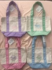 Trader Joe’s Mini Pastel Canvas Tote Bag Set Of 4 Colors Limited (New With Tag)