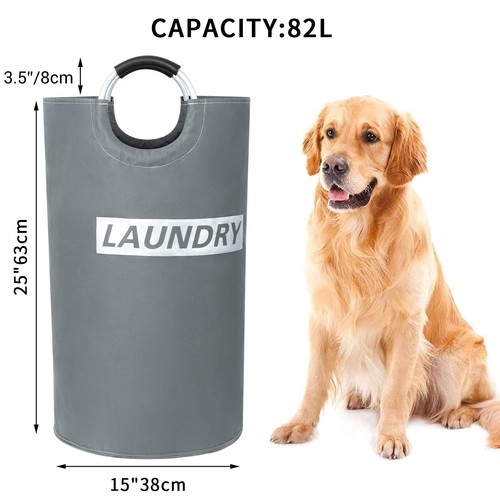 82L Large Laundry Basket Waterproof Laundry Hamper Collapsible Folding Tall C... - Picture 2 of 5
