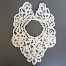 Vintage White Cotton Battenberg Lace Collar Removable Dress Collar Cottagecore