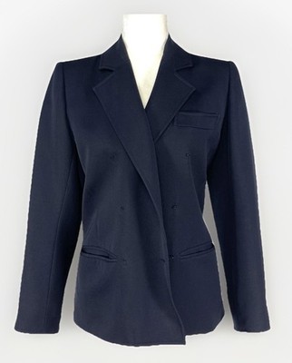 Vintage late 70's SAINT LAURENT Double Breasted Navy Wool Jacket Size 38