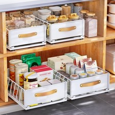 Pull out Cabinet Organizer Fixed W/ Adhesive Nano Film,Heavy Duty Slide out