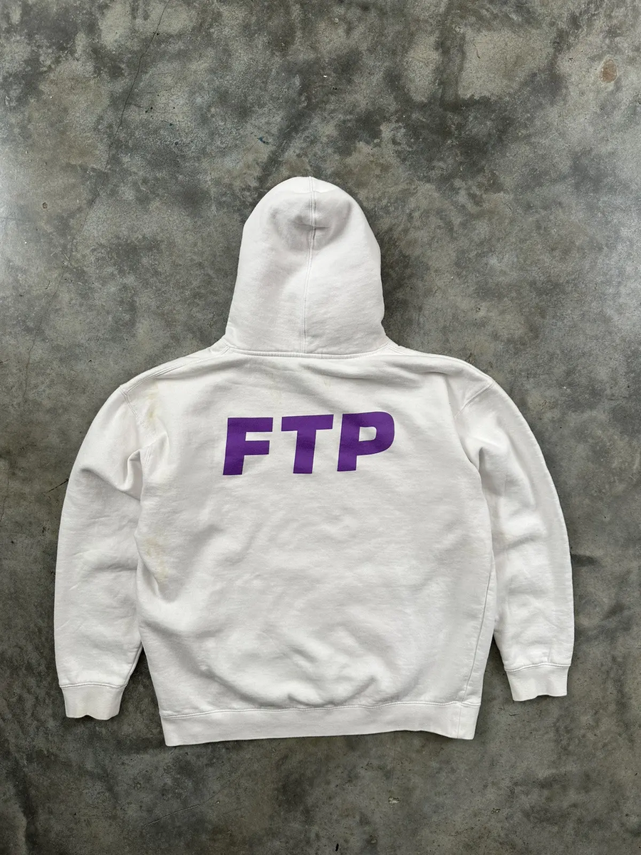 FTP OG White + Purple Logo Hoodie Sz XL Population | eBay