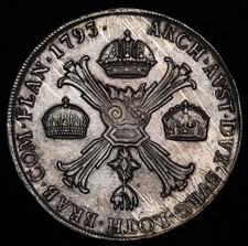 Austria Netherlands Francis II Couronne Kronenthaler Thaler 1793 M 1793M Milan