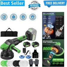 Cordless Car Polisher for Car Detailing, 900W Brushless Dual Action Car Polis...
