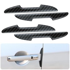 4PCS Car Door Edge Guards, Carbon Fiber Auto Door Anti-Collision Strip, Black