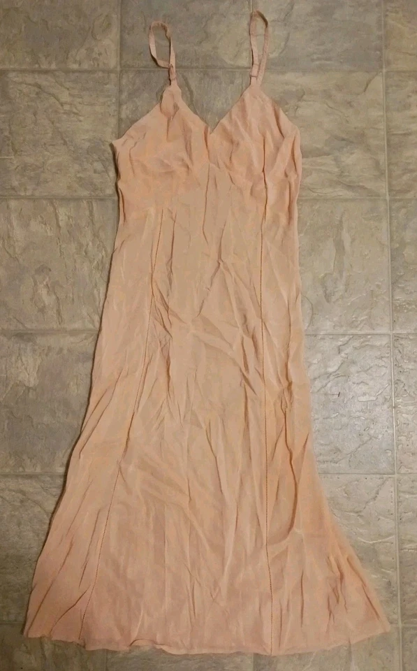 De Colección Años 60 Triumph Melocotón Vestido Sin Mangas Lencería Camisón Corte Sesgado Cottage Fairy 36/M Foto 2 de 4