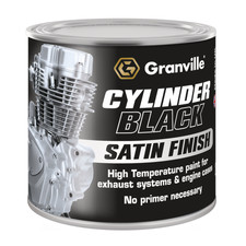 GRANVILLE CYLINDER BLACK PAINT High Temperature Exhaust & Engine Cases 100ml