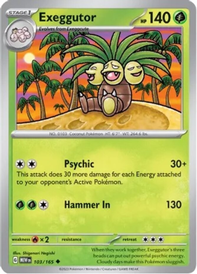 Exeggutor - 103/165 - Uncommon (Near Mint) Scarlet & Violet - 151 - Grass Pokémo