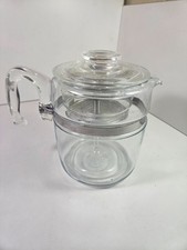 Vintage Pyrex Flameware Glass Percolator 9 Cup Coffee Pot 7759B Complete