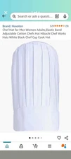 Chef Hats New in packaging 12 Inch White Unisex  Cotton Blend, pack Of 5