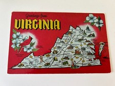 Greetings from Virginia Map Theme Vintage Pos...