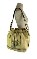 Genuine Vintage DOONEY BOURKE Beige Florentine Drawstring Leather Bucket Bag