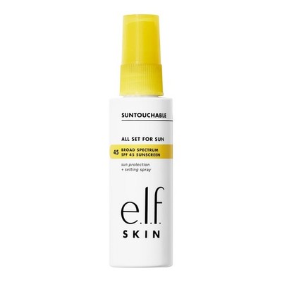 SKIN All Set For Sun SPF 45 Setting Spray, Clear Makeup Setting Mist + Sunscreen