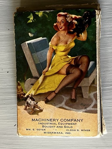 Vtg Pin Up Elvgren w/Dogs Remembrance Playing Card Set Adverting Mishawaka IN - Picture 5 of 9