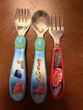 First year  Tomy Toddler Disney Cars Fork  Nemo Fork and Spoon Set Discont'd