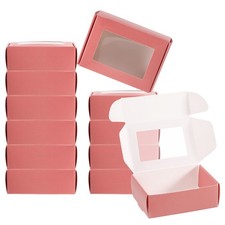 3.5"x2.5"x1" Paper Soap Box with Window, 30 Pack Soap Boxes Rectangle, Pink