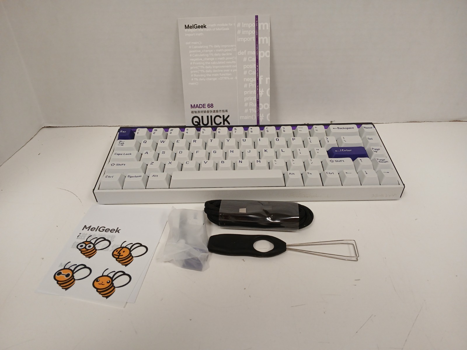 MelGeek MADE68 Gaming Keyboard With Magnetic Switches, Purpl