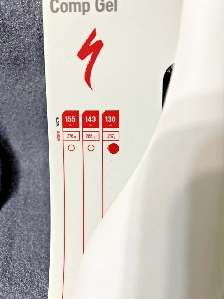 Sillín de carretera blanco Specialized Toupe Comp Gel 130 mm 257 G nuevo con etiquetas. Cromo hueco Foto 2 de 4