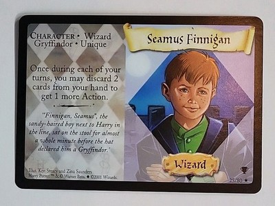 HARRY POTTER TCG QUIDDITCH CUP SEAMUS FINNEGAN RARE #25/80 WOTC 2001