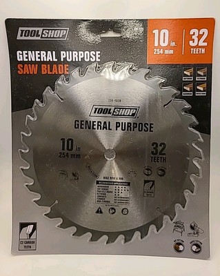 Tool Shop 10'' Saw Blade 32 Teeth General Purpose Saw Blade NEW