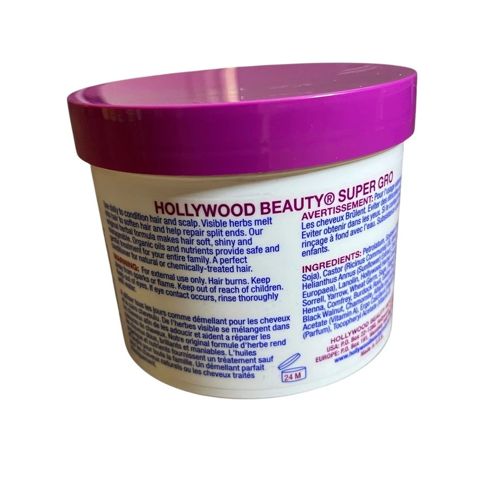 Hollywood Beauty Super Gro 25 oz - Fórmula herbal natural original para el cuidado del cabello Foto 4 de 4