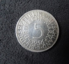 Silbermünzen 5 Mark D BRD 1956 Heiermänner vz