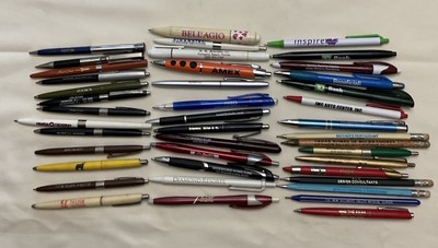 42 Vintage & Modern Advertising Ballpoint Pens~BP Oil~Amtrak~Electric Union~GE +