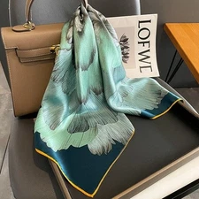 Women's 100%   27" Mulberry Square Scarf Neckerchief Wrap Turban Floral