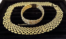 ELEGANT MARKED NAPIER COLLAR NECKLACE AND HINGED BANGLE BRACELET NOT A SET