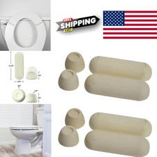 Durable Toilet Seat Bumpers 2 Pack White Rubber Adhesive for Smooth Surfaces