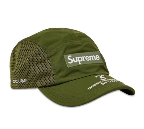 SUPREME “Mesh Side Panel Camp Cap” Hat Olive (SS24) New Authentic