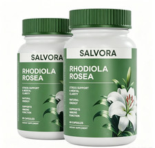2Pcs Salvora Rhodiola Rosea Supplement Golden Root Adaptogen Capsules - Rhodiola