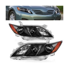Headlight Assembly for 2007-2009 Toyota Camry, Black Housing, Halogen
