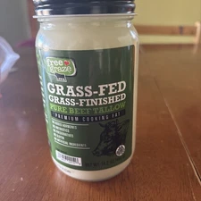 Pure Beef Tallow Grass-Fed-Finished Gluten Free Cooking Oil 14.2 Oz - Free Graze